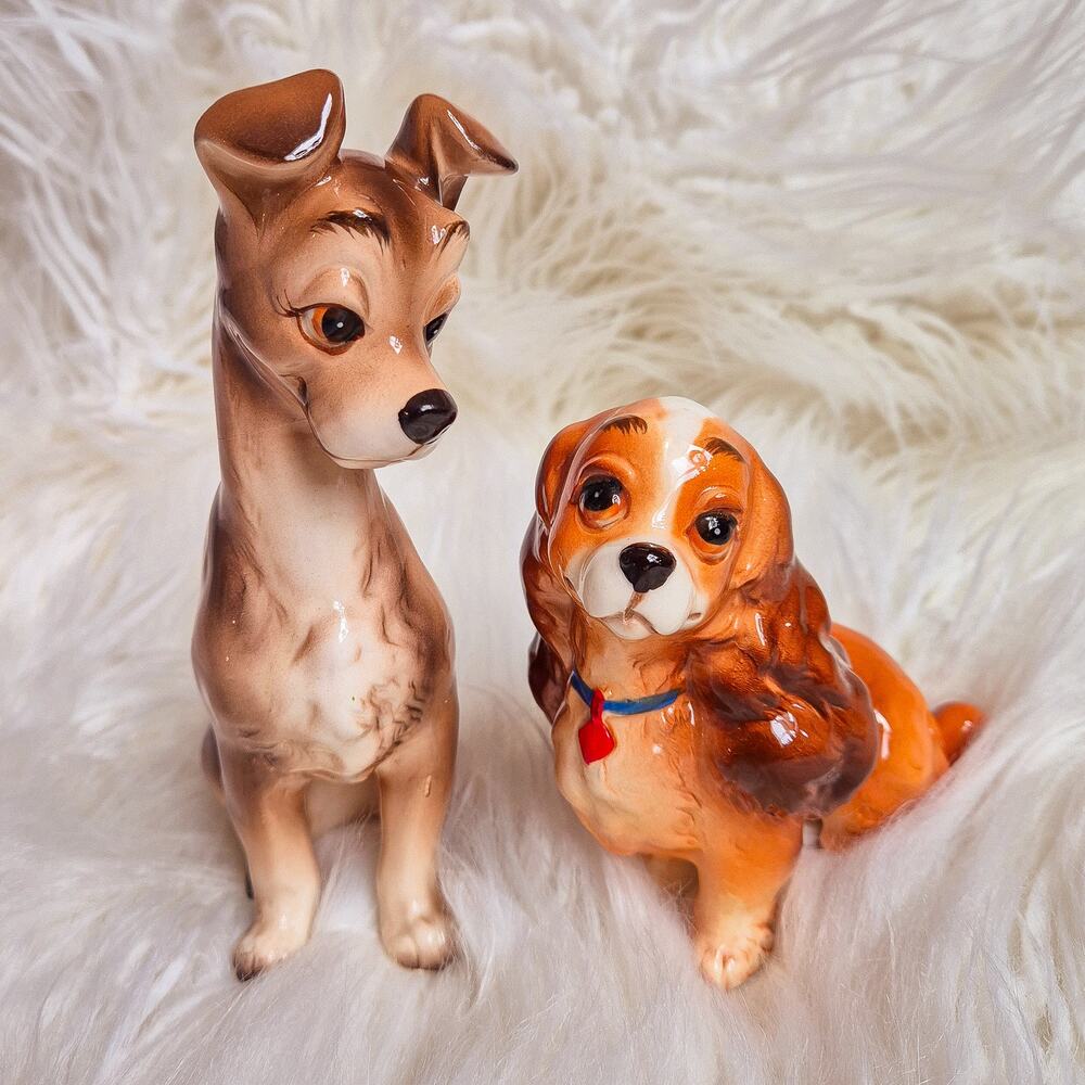 Rare 1950s Walt Disney Lady & Tramp Bone China Figurines